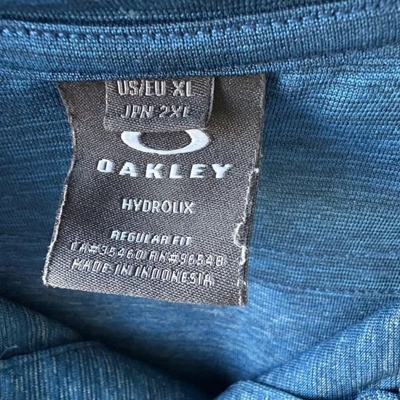 Oakley Hydrolix Regular Fit Size XL Dark royal blue heathered Polo shirt - Picture 3 of 5